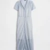 Robe chemise mi-longue transparente