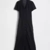 Robe chemise mi-longue transparente
