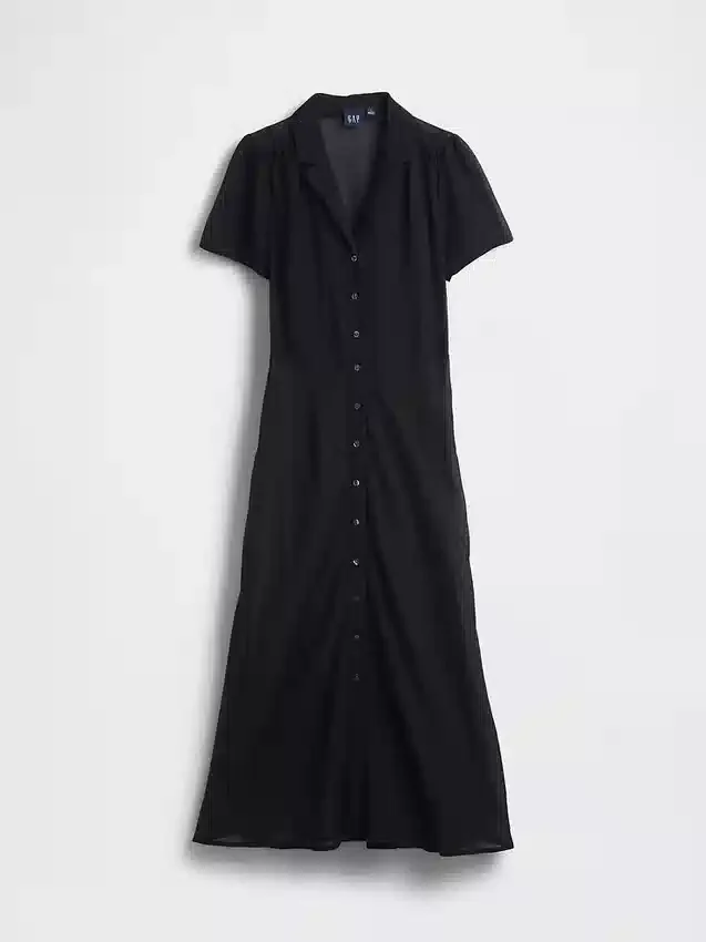 Robe chemise mi-longue transparente