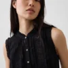 Robe chemise mi-longue à volants et bordure en dentelle