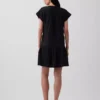 Robe chemise à taille basse en gaze de coton