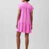 Robe chemise à taille basse en gaze de coton
