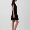 Robe chemise à taille basse en gaze de coton