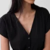 Robe chemise à taille basse en gaze de coton