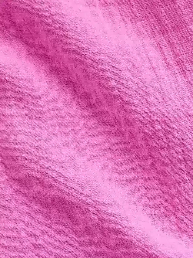 Robe chemise à taille basse en gaze de coton