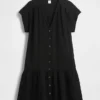 Robe chemise à taille basse en gaze de coton