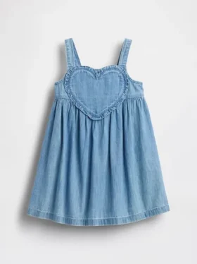 Robe débardeur en jean à cœurs pour Bébé & Enfant