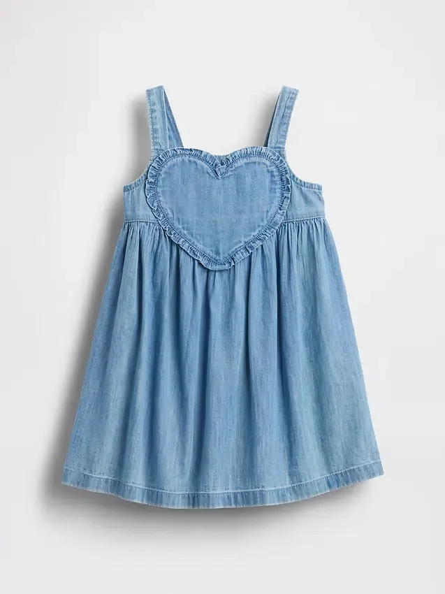 Robe débardeur en jean à cœurs pour Bébé & Enfant