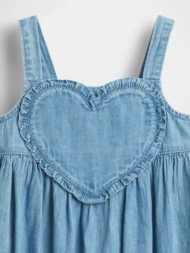 Robe débardeur en jean à cœurs pour Bébé & Enfant