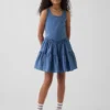 Robe débardeur à volants en mélange de matières pour enfants
