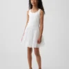 Robe débardeur à volants en mélange de matières pour enfants