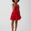 Robe débardeur à volants en mélange de matières pour enfants