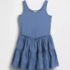 Robe débardeur à volants en mélange de matières pour enfants