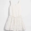 Robe débardeur à volants en mélange de matières pour enfants