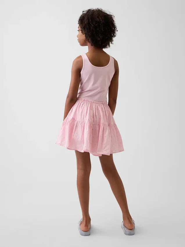 Robe débardeur à volants en mélange de matières pour enfants