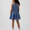 Robe débardeur à volants en mélange de matières pour enfants
