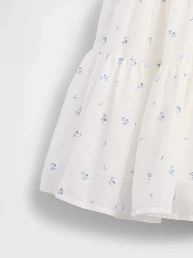 Robe débardeur à volants en mélange de matières pour enfants