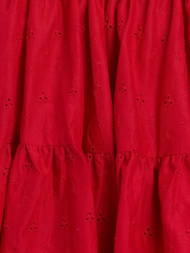Robe débardeur à volants en mélange de matières pour enfants
