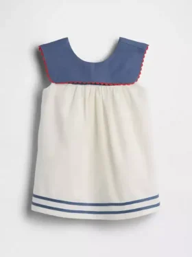 Robe de marin pour bébé en lin et coton
