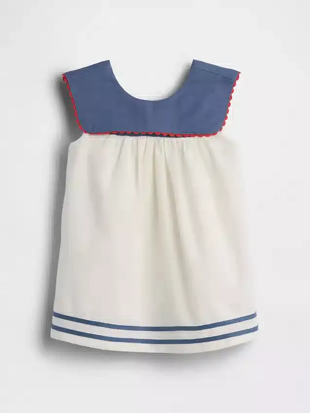 Robe de marin pour bébé en lin et coton