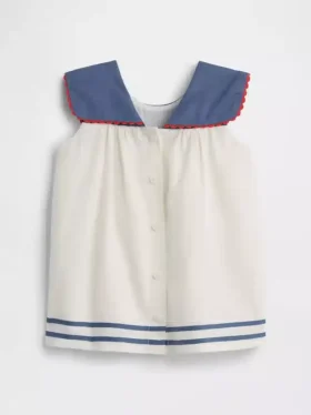 Robe de marin pour bébé en lin et coton