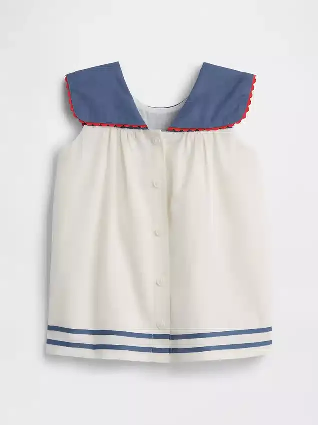 Robe de marin pour bébé en lin et coton