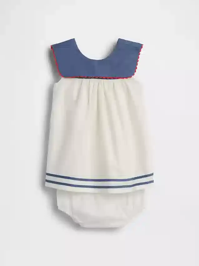 Robe de marin pour bébé en lin et coton