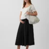 Robe de maternité à taille basse en mélange de matières