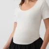 Robe de maternité à taille basse en mélange de matières