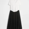 Robe de maternité à taille basse en mélange de matières