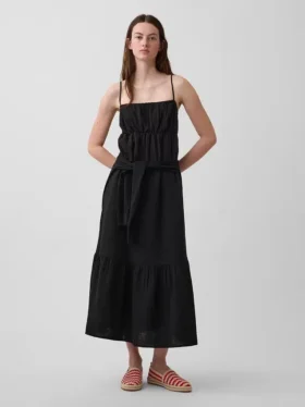Robe empire à volants en gaze de coton