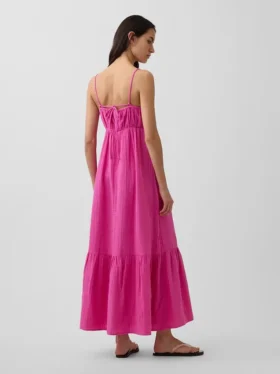 Robe empire à volants en gaze de coton