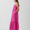 Robe empire à volants en gaze de coton