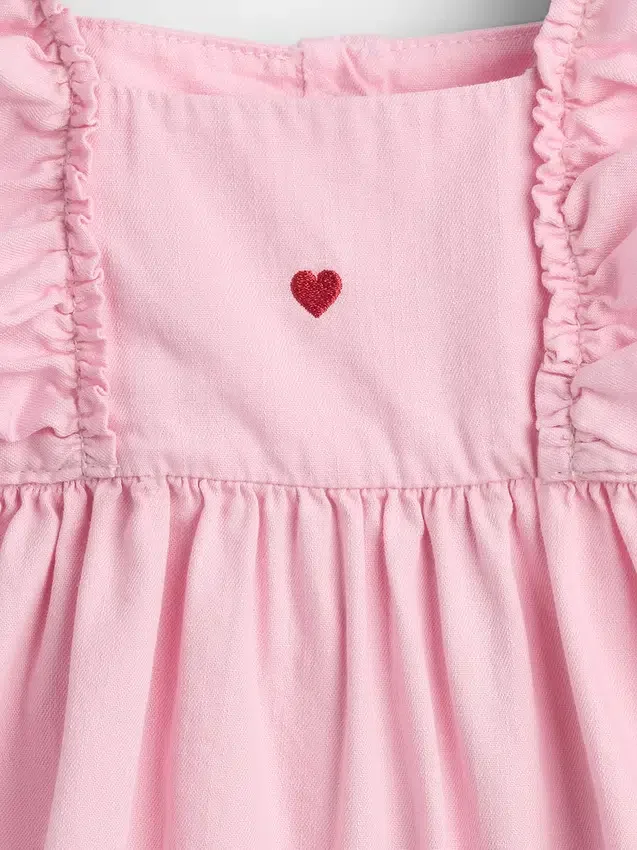 Robe en denim pour bébé avec motif cœur