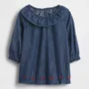 Robe en denim pour bébé à col à volants