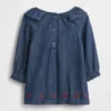 Robe en denim pour bébé à col à volants