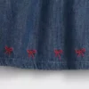 Robe en denim pour bébé à col à volants