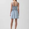 Robe en denim rayé ultra-doux à taille basse