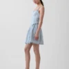 Robe en denim rayé ultra-doux à taille basse