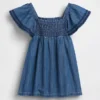 Robe en denim smockée pour bébé