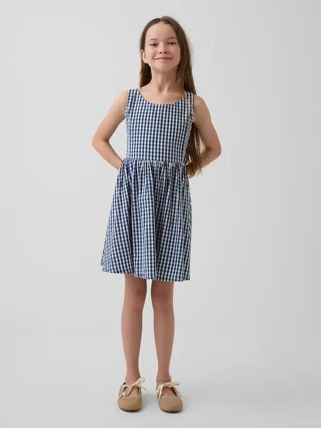 Robe en denim vichy pour enfant