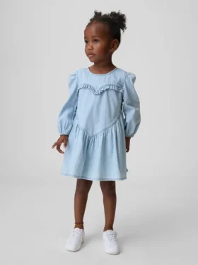 Robe en denim à volants en forme de cœur pour Bébé & Enfant