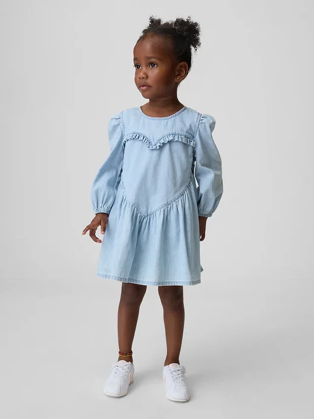 Robe en denim à volants en forme de cœur pour Bébé & Enfant