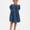 Robe en jean à manches bouffantes et nœud pour Bébé & Enfant