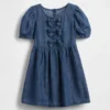 Robe en jean à manches bouffantes et nœud pour Bébé & Enfant