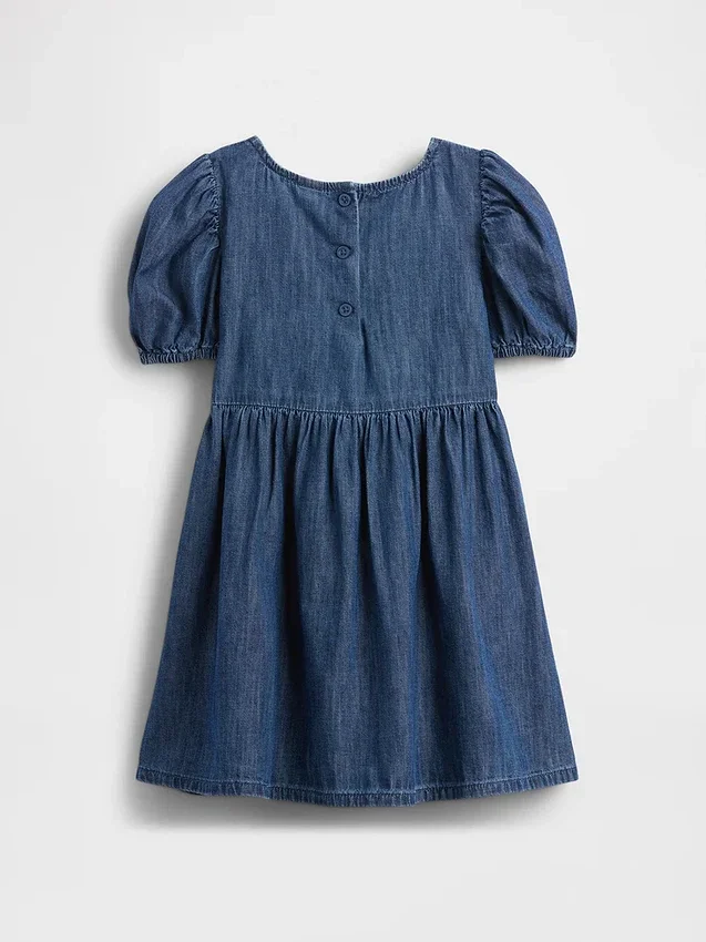 Robe en jean à manches bouffantes et nœud pour Bébé & Enfant