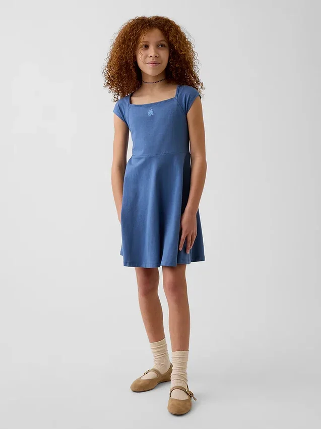 Robe en jersey à encolure carrée pour enfant