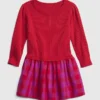 Robe en maille côtelée pour tout-petits, mélange de matières