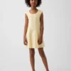 Robe enfant en lin et coton à encolure dégagée