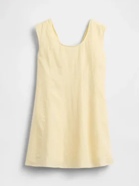Robe enfant en lin et coton à encolure dégagée